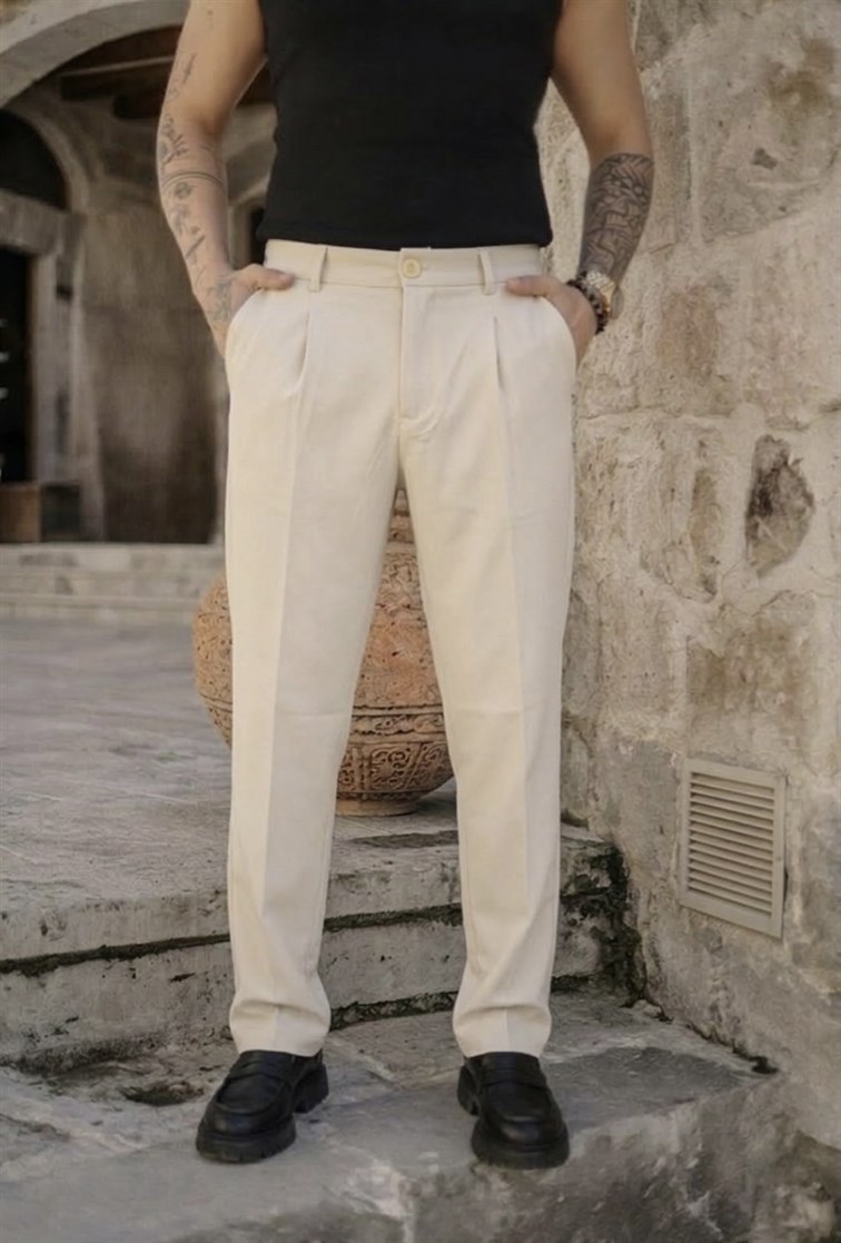 Nw Baggy Klasik Pantolon Krem