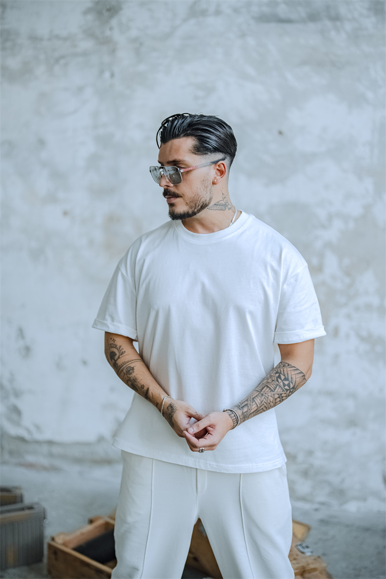 Oversize Basic Tshırt Beyaz