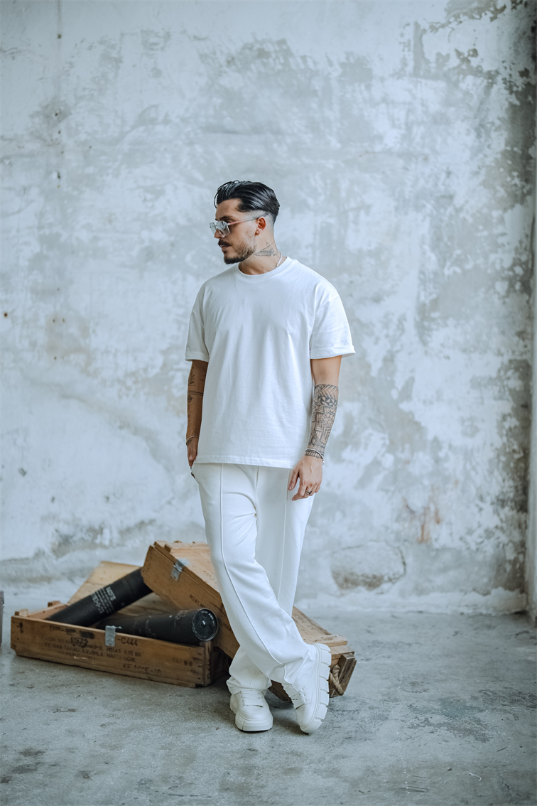 Oversize Basic Tshırt Beyaz