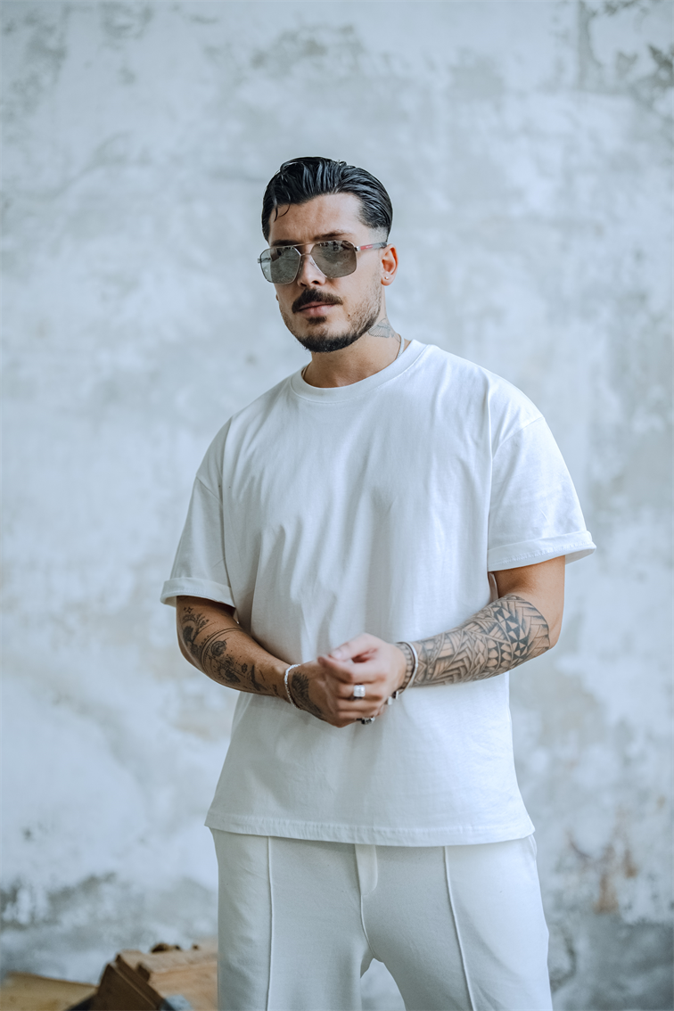 Oversize Basic Tshırt Beyaz