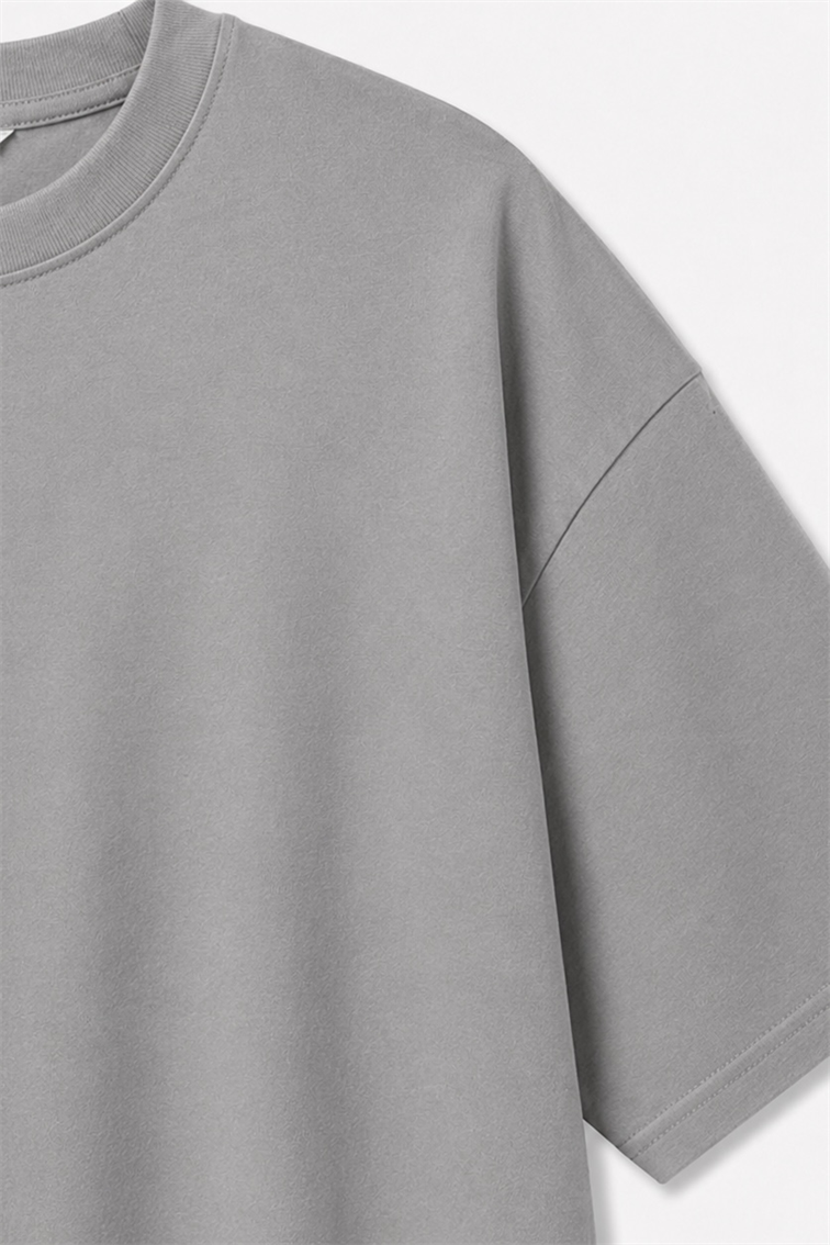 Oversize Basic Tshırt Gri