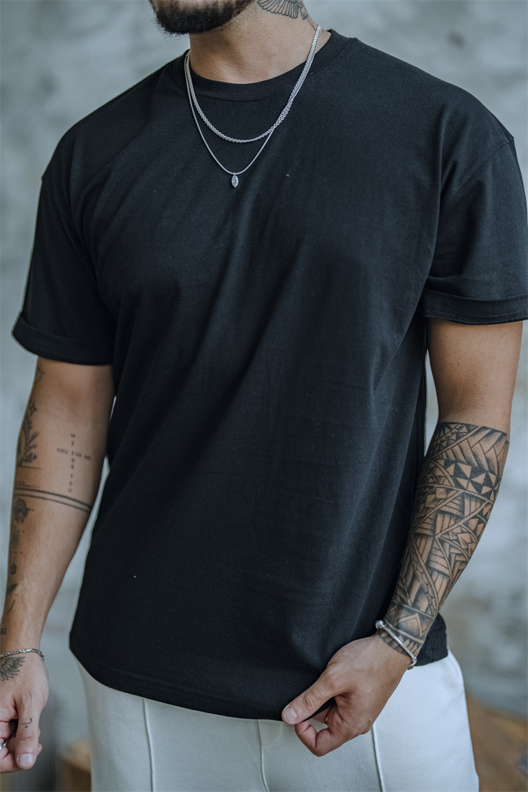Oversize Basic Tshırt Siyah