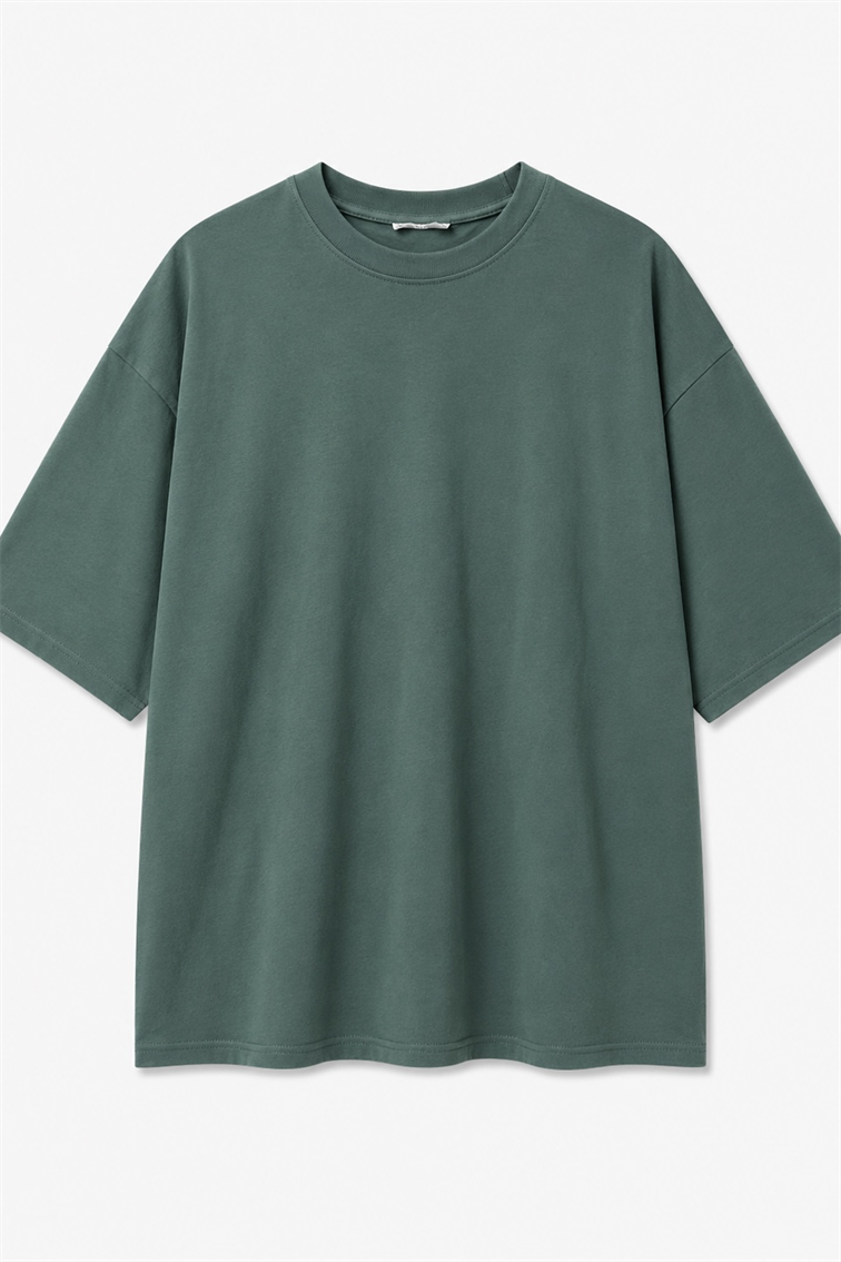 Oversize Basic Tshırt Zümrüt Yeşili