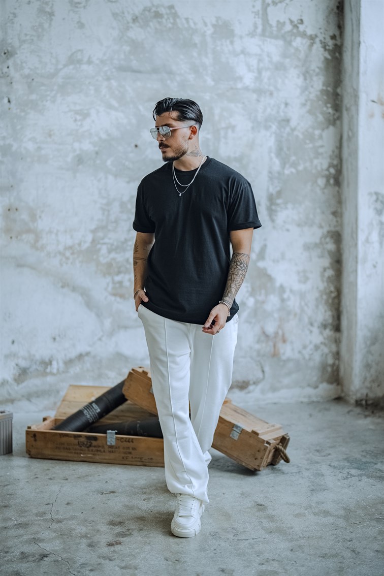 Oversize Dolgun Basic Tshirt Siyah