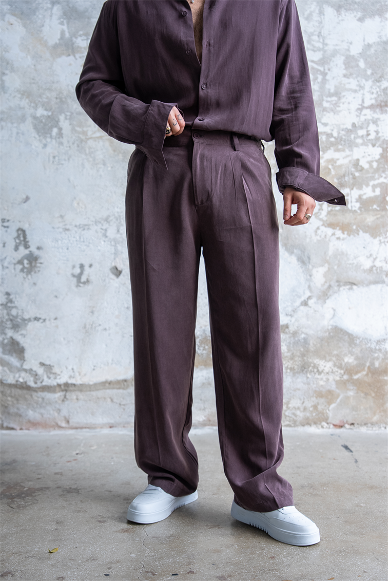 Oversize Yıkamalı Modal Takım Kahve