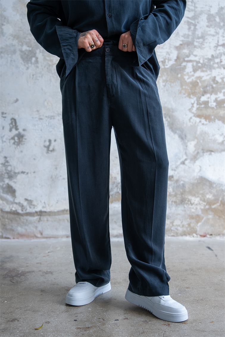 Oversize Yıkamalı Modal Takım Siyah