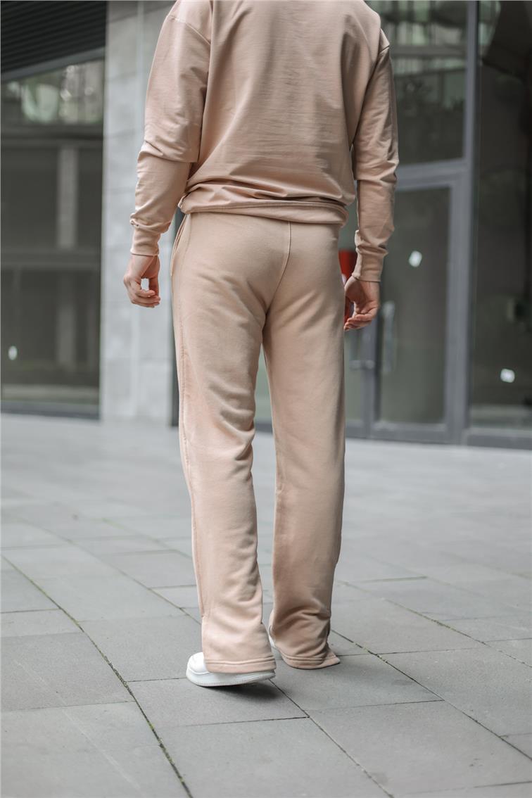 Paça Detaylı Baggy Eşofman Camel