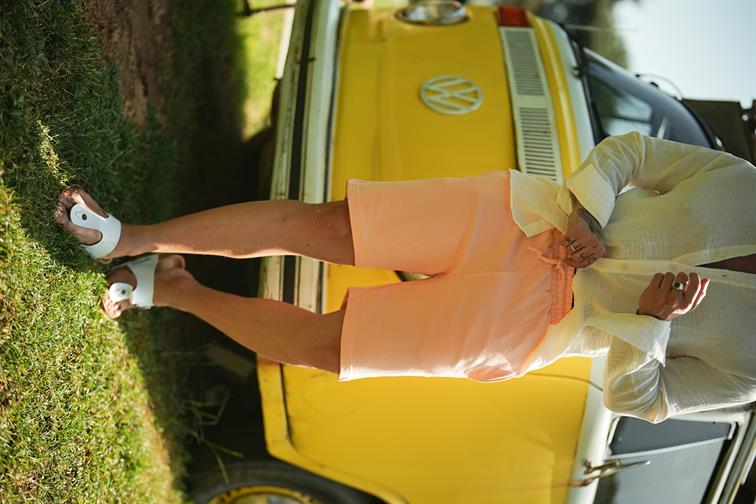 Pamuk Rahat Kalıp Şort Somon