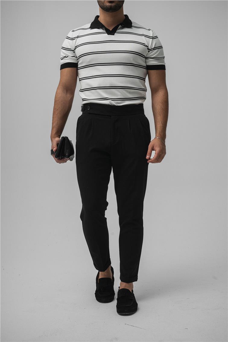 Paralel Slim T-Shirt Beyaz
