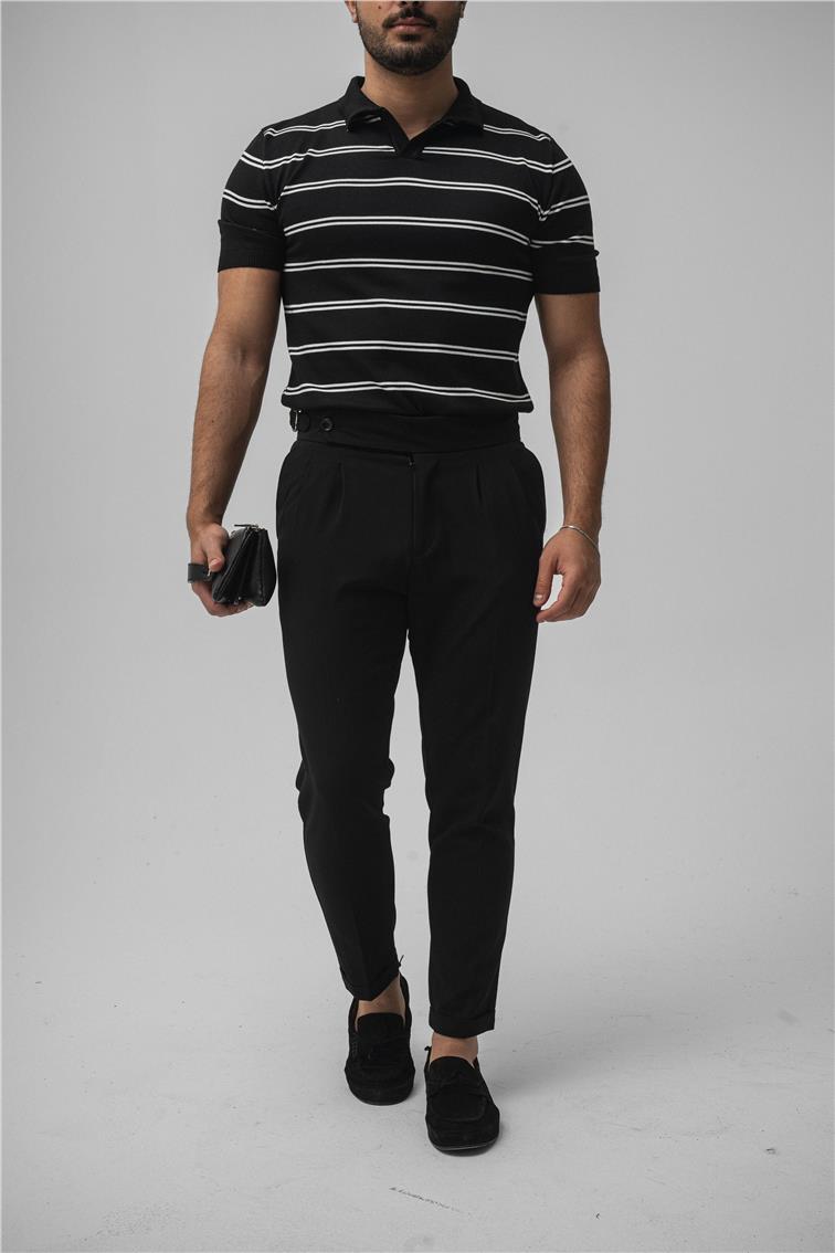 Paralel Slim T-Shirt Siyah