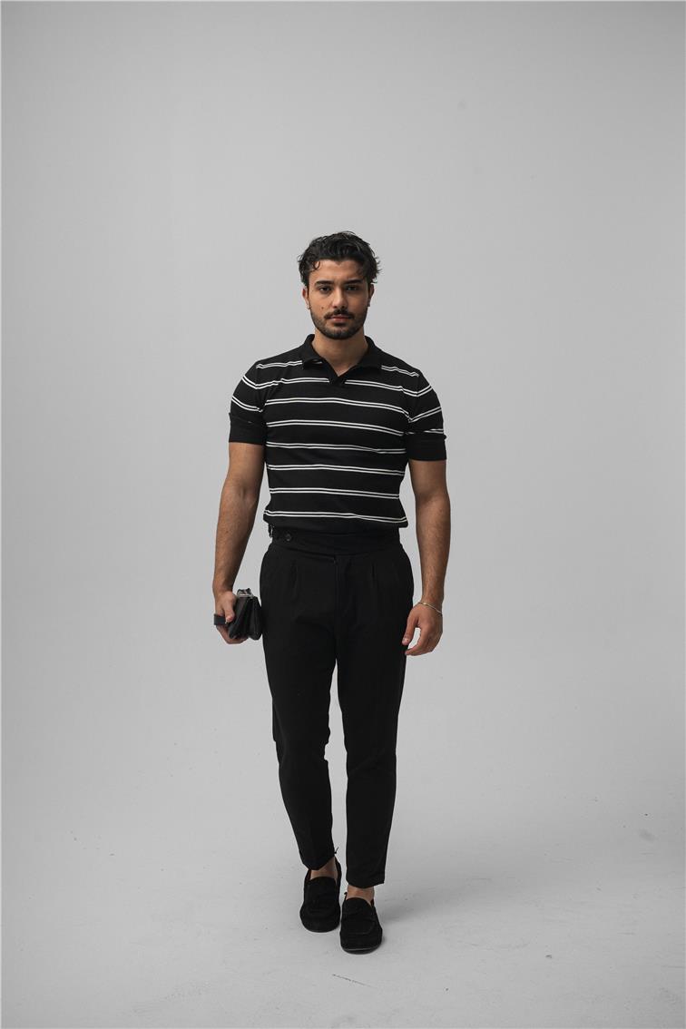 Paralel Slim T-Shirt Siyah