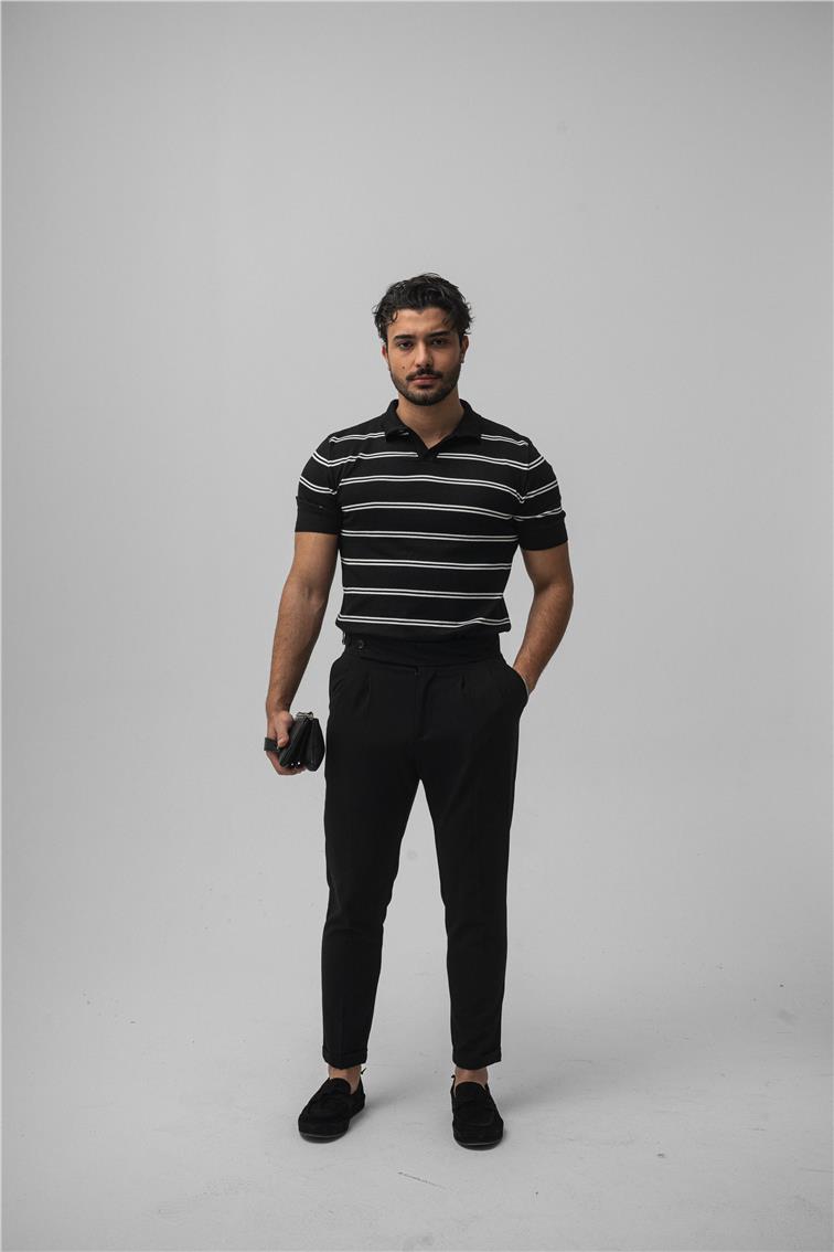Paralel Slim T-Shirt Siyah