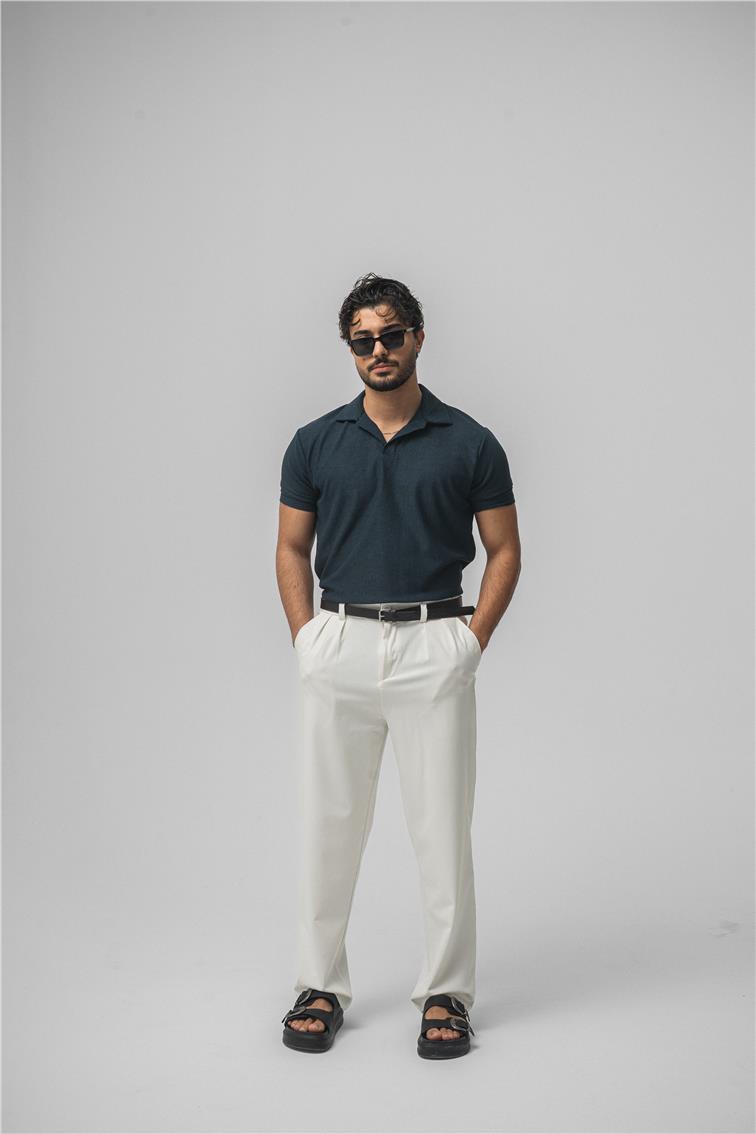 Polo Yaka Basic T-Shirt İndigo