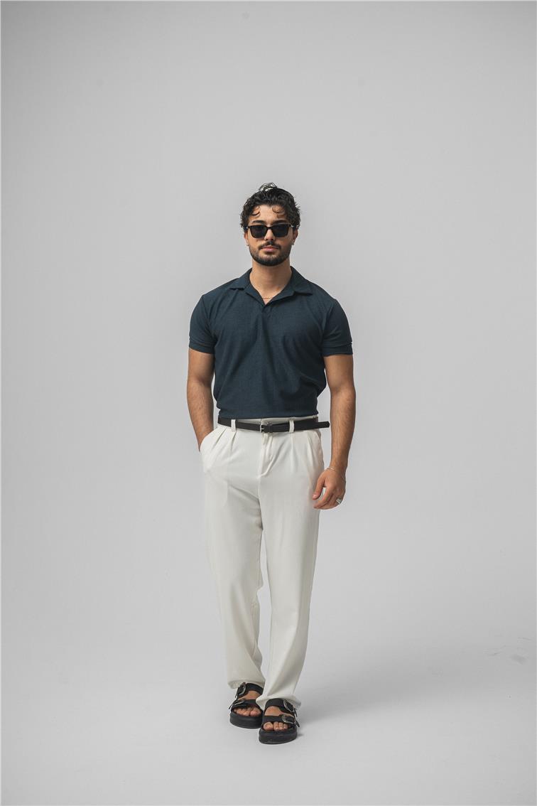 Polo Yaka Basic T-Shirt İndigo