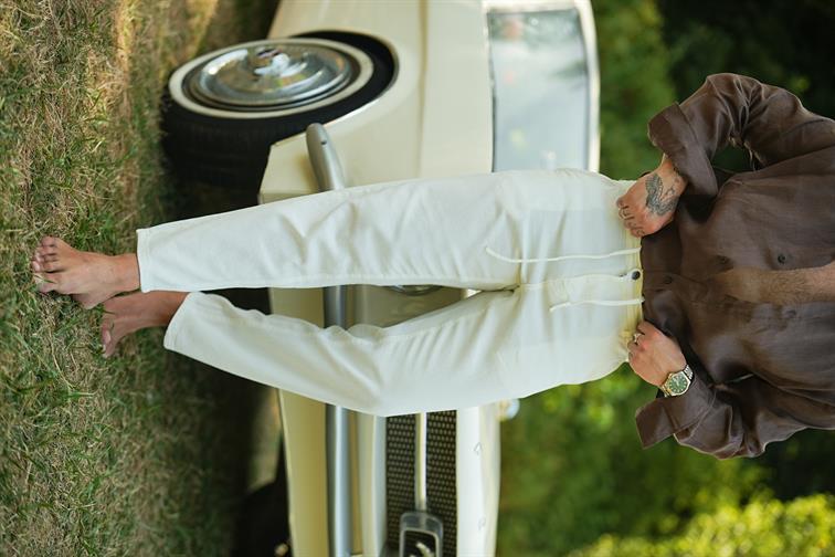 Rahat Kalıp Dokulu Pantolon Beyaz