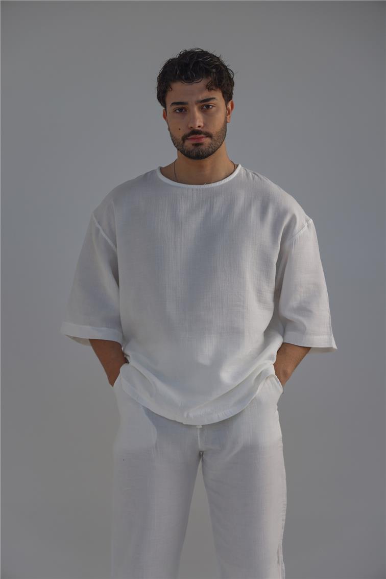 Regular Müslin Takım Beyaz