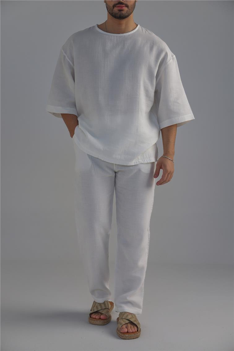 Regular Müslin Takım Beyaz