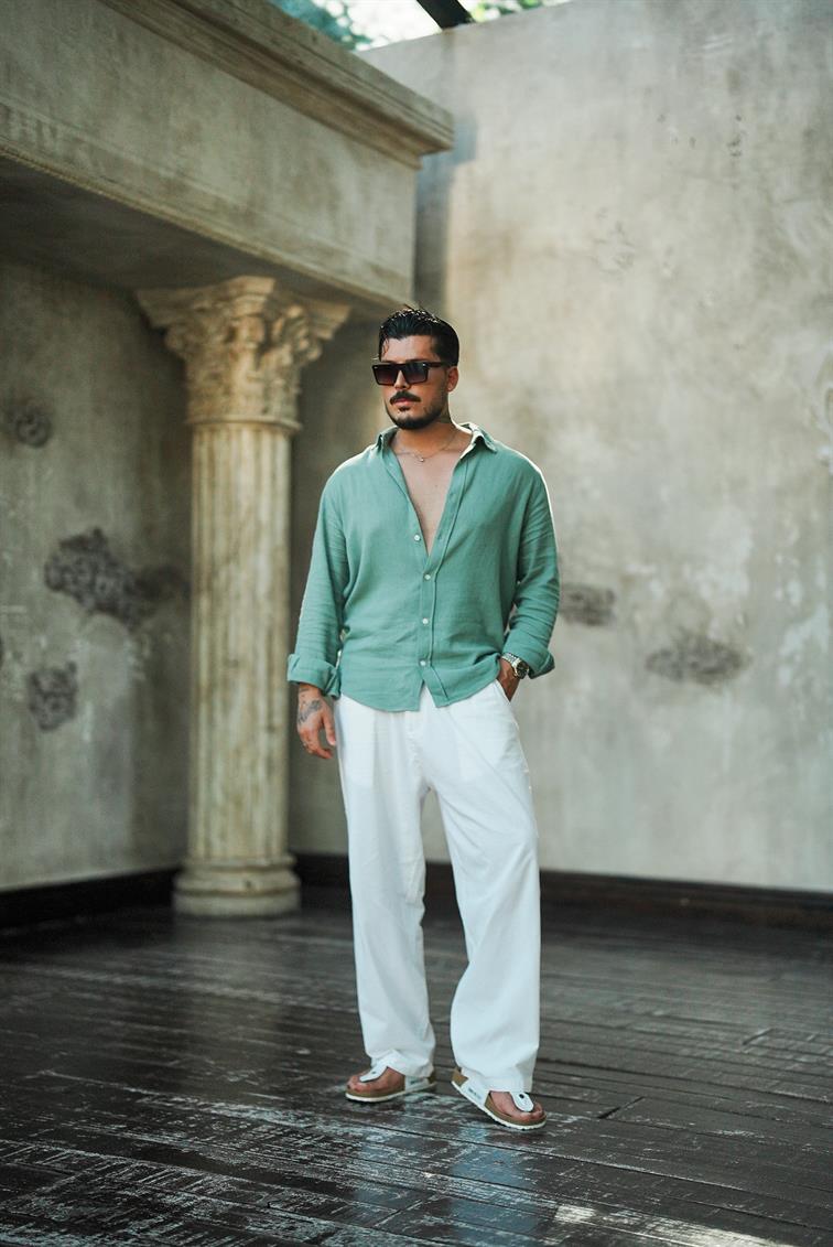 Regular Örme Gömlek Su Yeşili