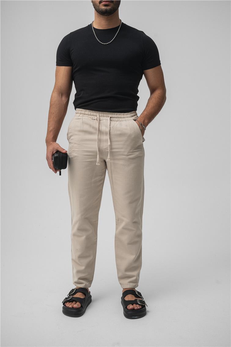 Regular Pamuklu Kot Pant. Taş