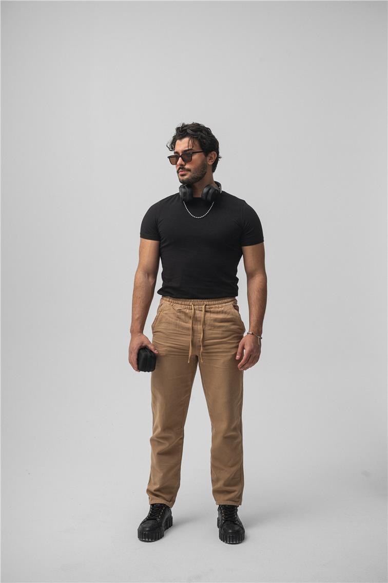 Regular Pamuklu Kot Pant. Kahve