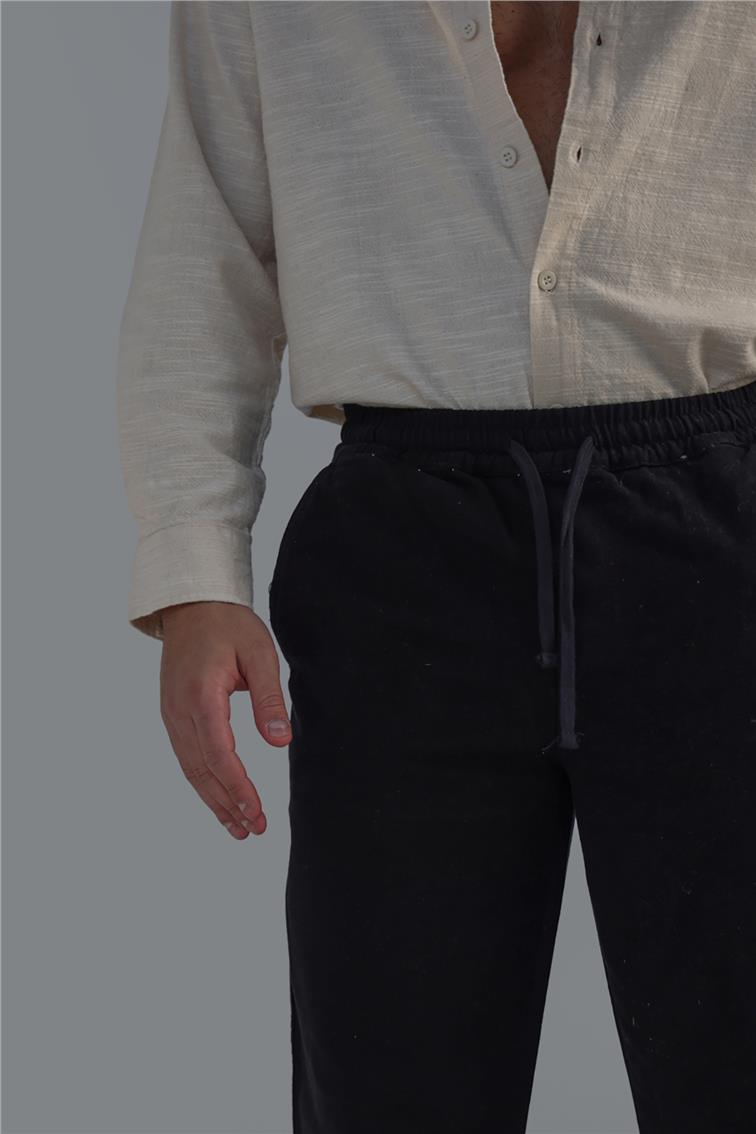 Regular Pamuklu Kot Pant. Siyah