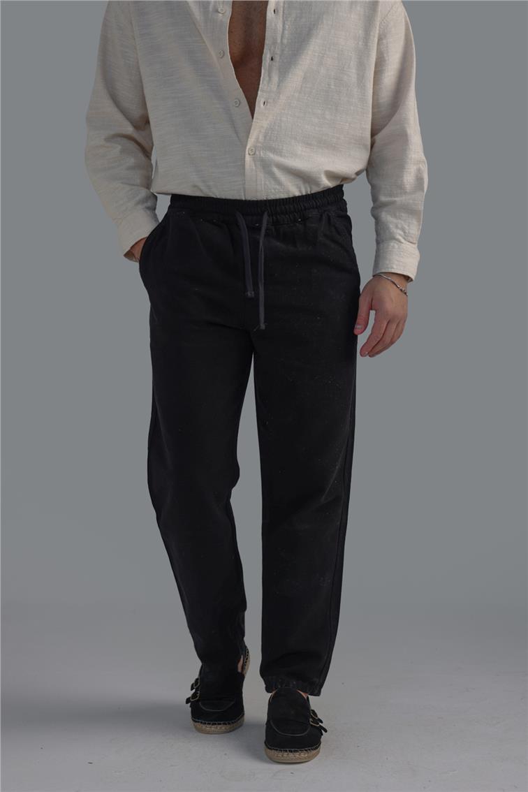 Regular Pamuklu Kot Pant. Siyah