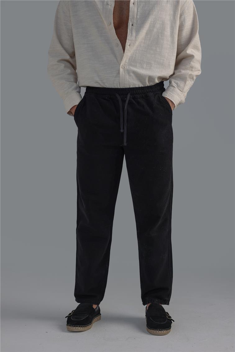 Regular Pamuklu Kot Pant. Siyah