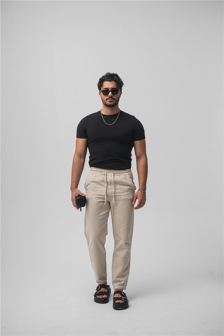 Regular Pamuklu Kot Pant. Taş