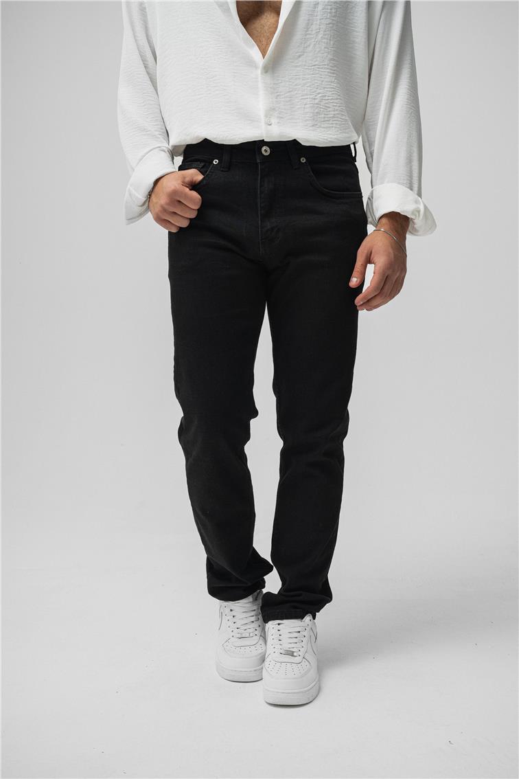 Regular Yıkamalı Jean Siyah