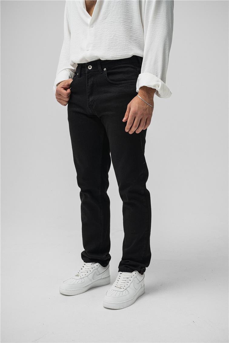 Regular Yıkamalı Jean Siyah