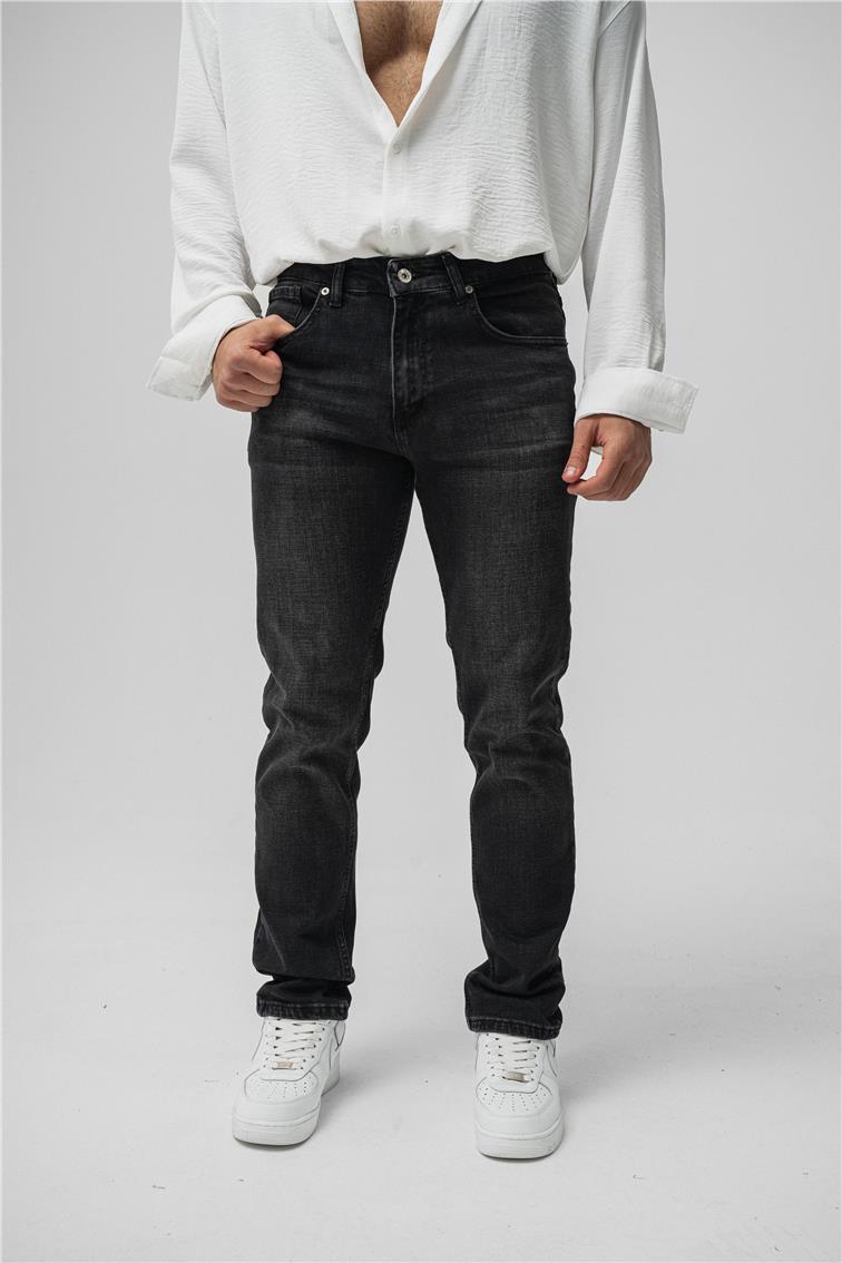 Regular Yıkamalı Jean Yıkamalı Siyah