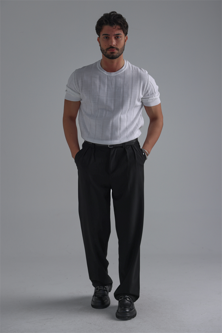 Relaxed Fit Triko Tshirt Beyaz