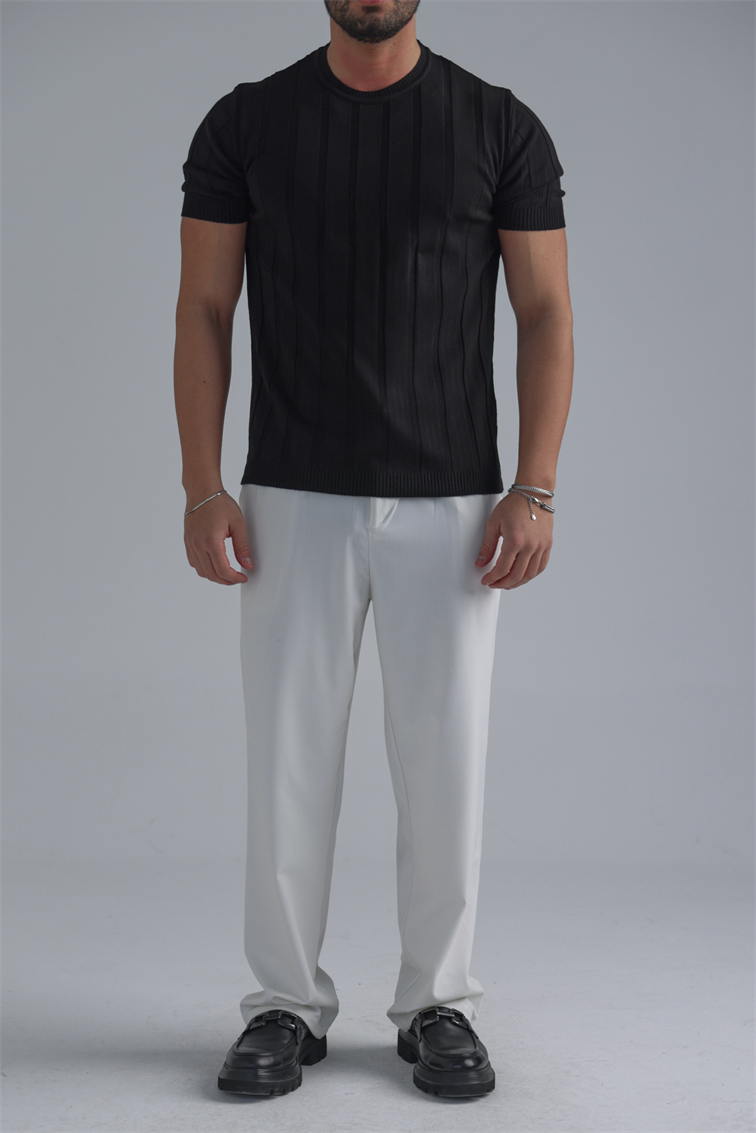 Relaxed Fit Triko Tshirt Siyah