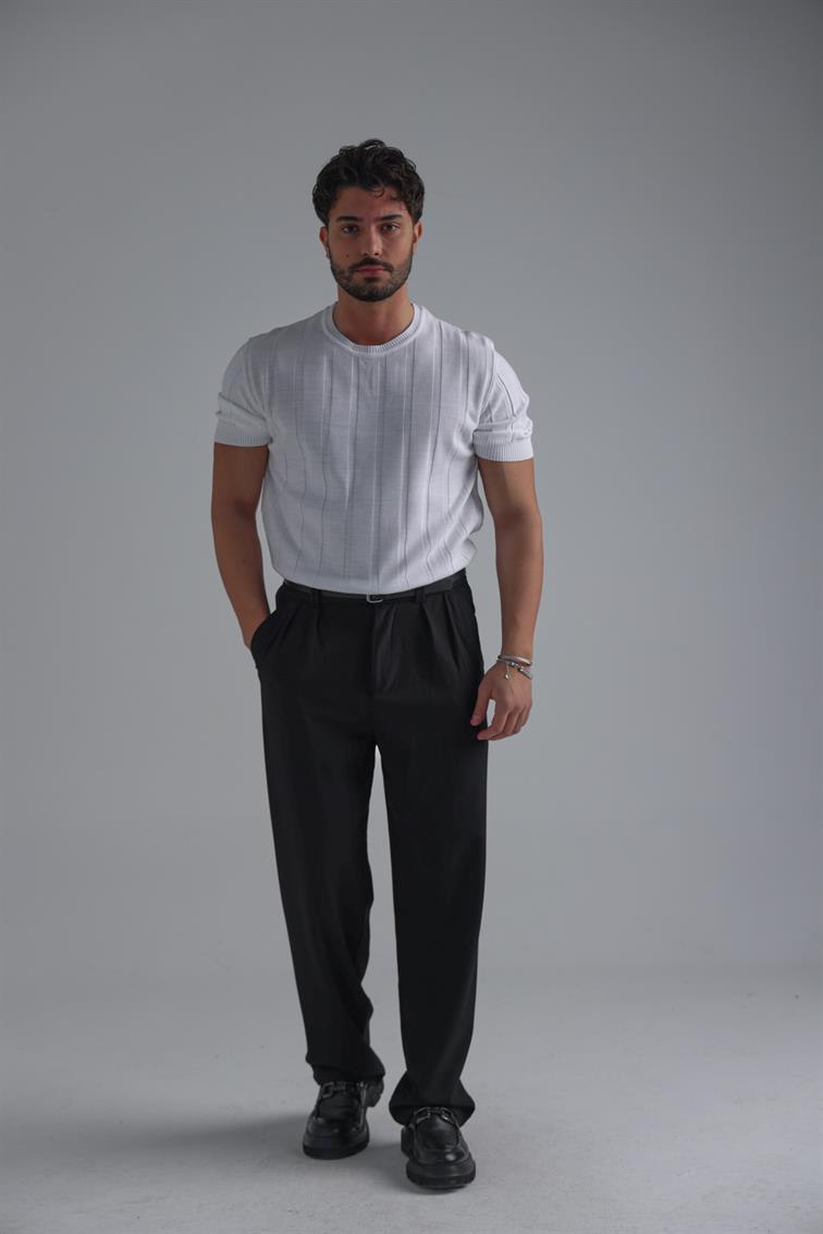 Relaxed Triko T-Shirt Beyaz