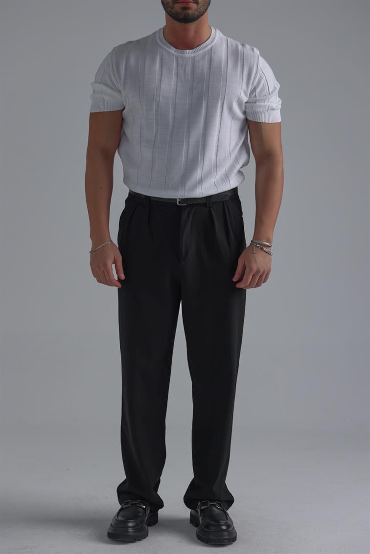 Relaxed Triko T-Shirt Beyaz