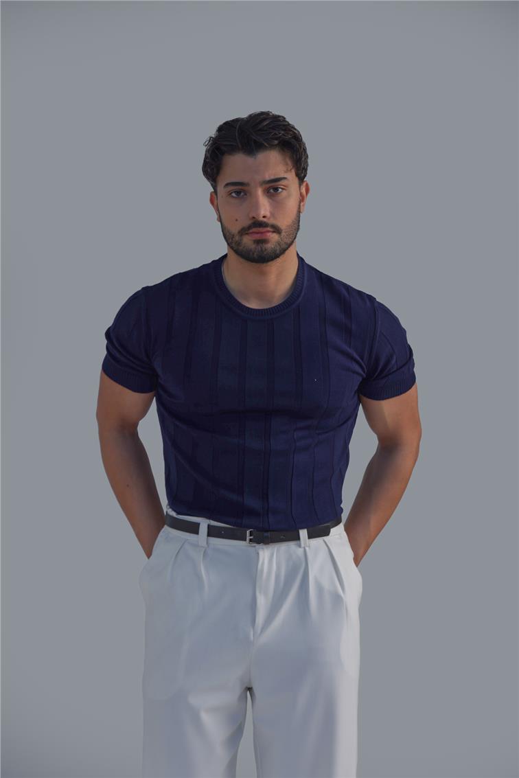 Relaxed Triko T-Shirt Lacivert