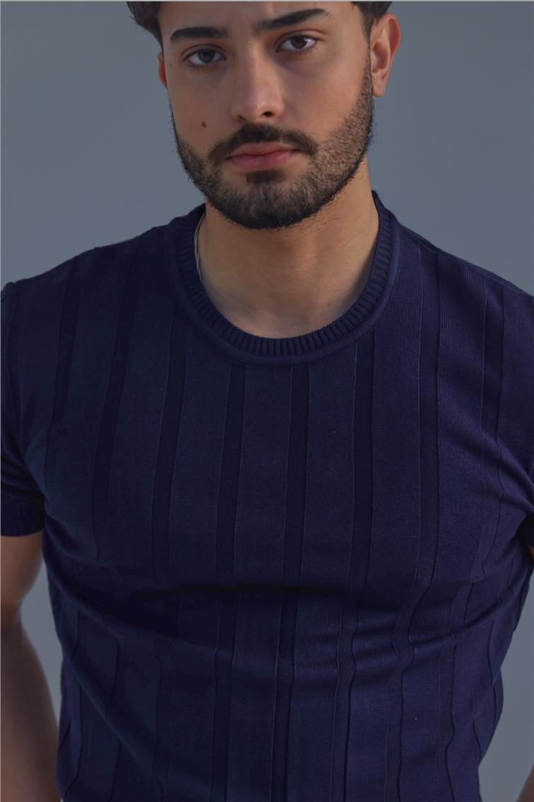 Relaxed Triko T-Shirt Lacivert