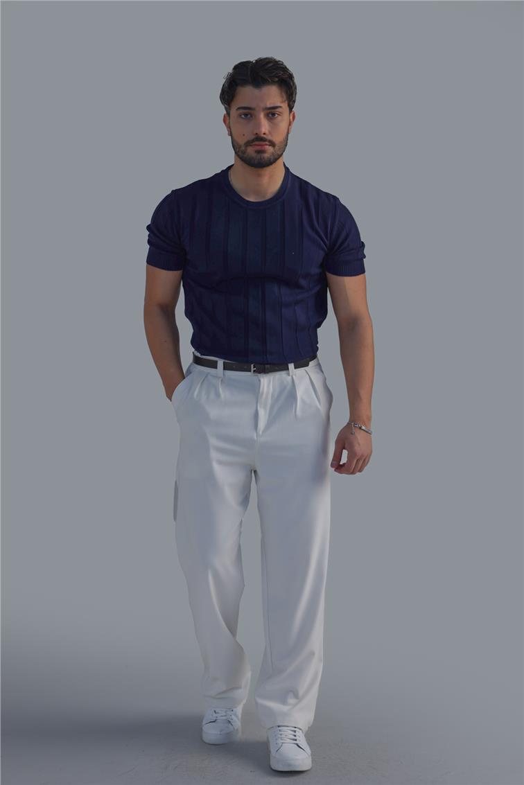 Relaxed Triko T-Shirt Lacivert