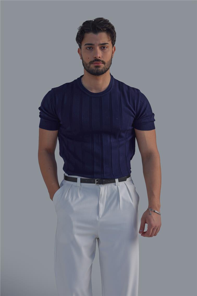 Relaxed Triko T-Shirt Lacivert