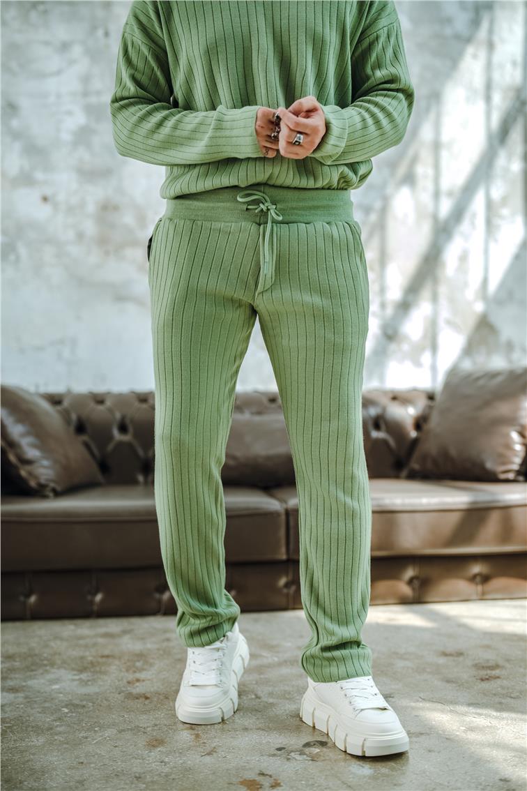 Ribanalı Comfort Pantolon Mint