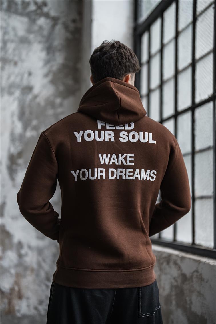 SEND ME PLAYLIST Oversize Sweatshirt Kahve