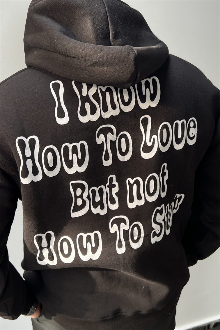 Shit Baskılı Sweathirt Siyah