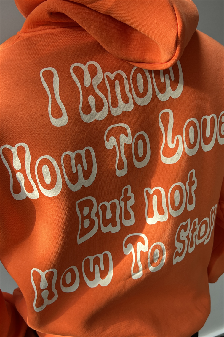 Shit Baskılı Sweathirt Turuncu