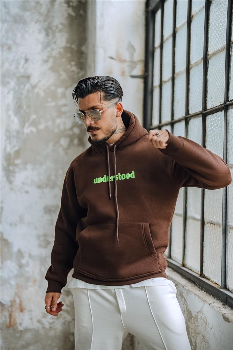 UNDERSTOOD Oversize Sweatshirt Koyu Kahve