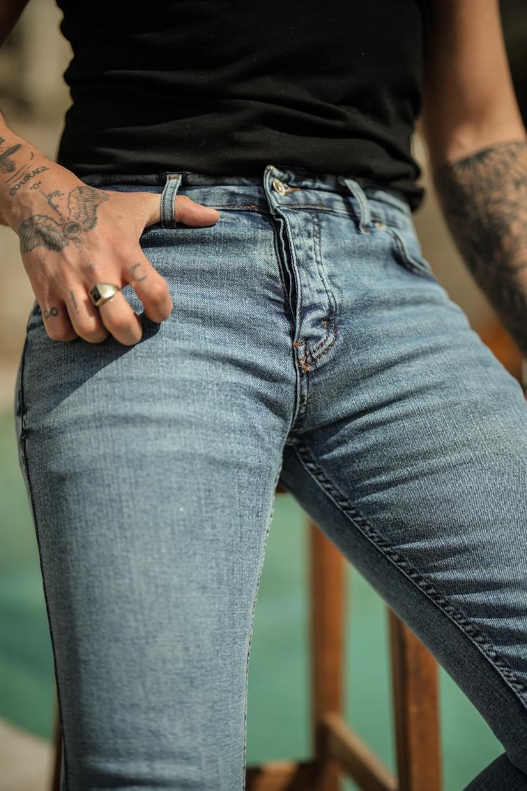 Washing Skinny Jean Yıkamalı Mavi