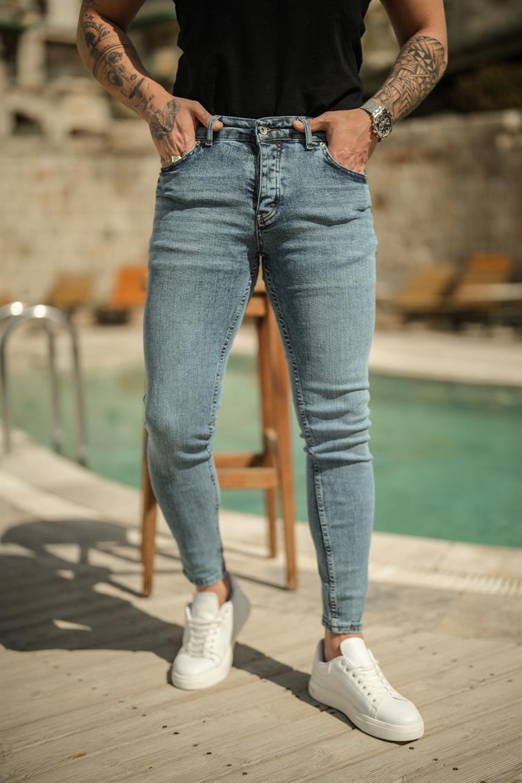 Washing Skinny Jean Yıkamalı Mavi
