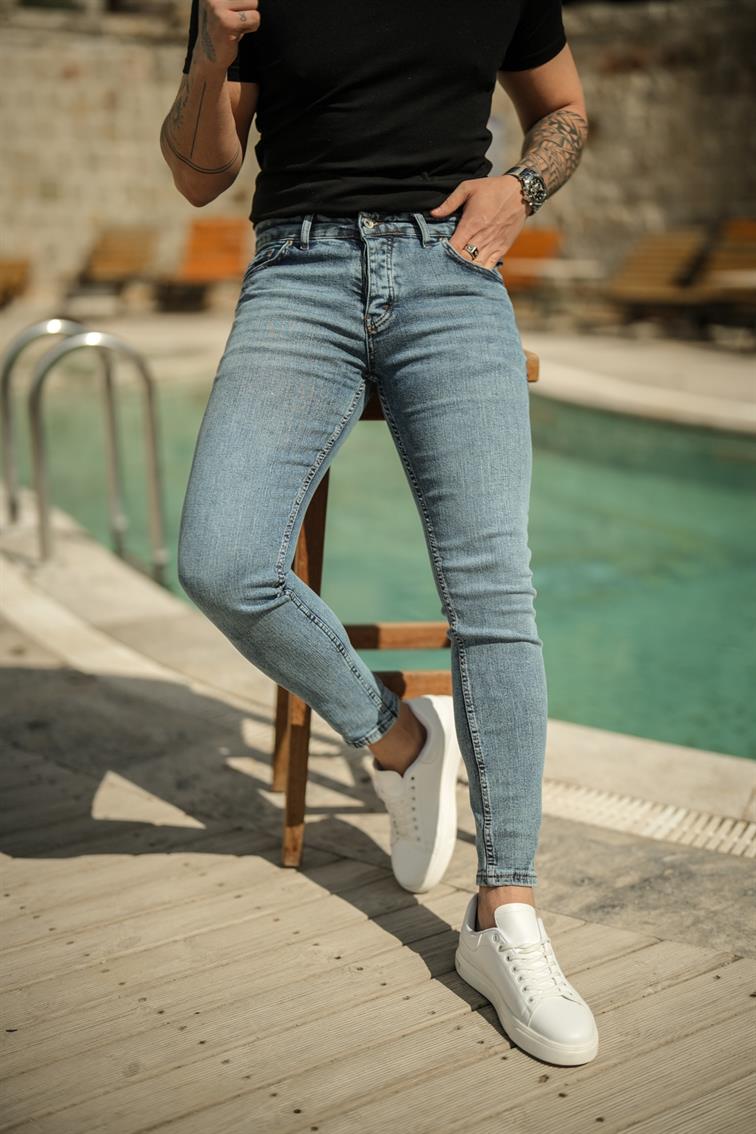 Washing Skinny Jean Yıkamalı Mavi