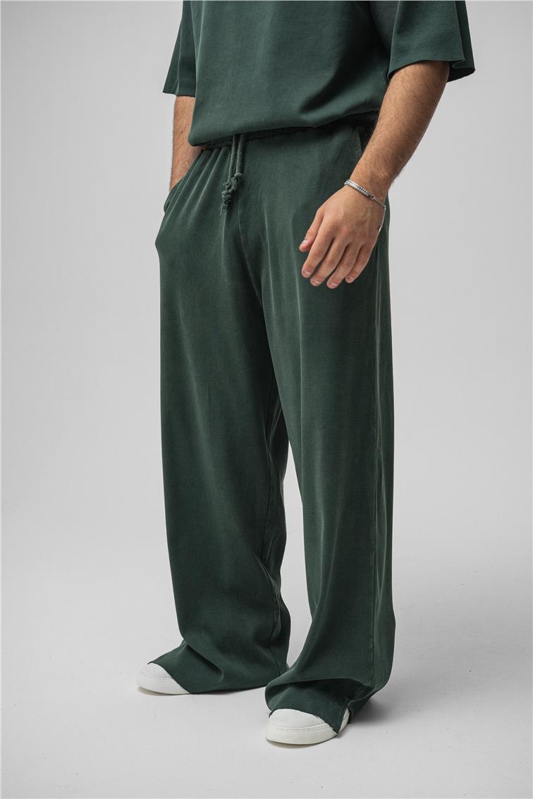 Yıkamalı Fitilli Baggy Yıkamalı Yeşil