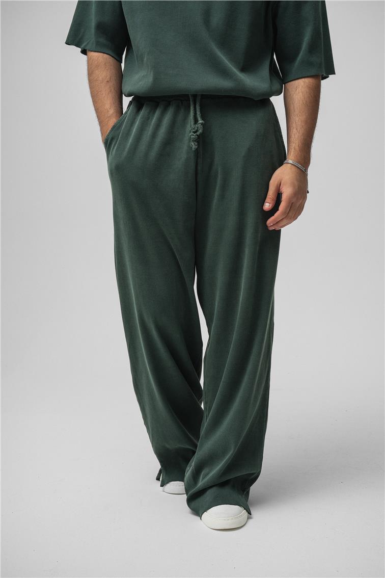 Yıkamalı Fitilli Baggy Yıkamalı Yeşil