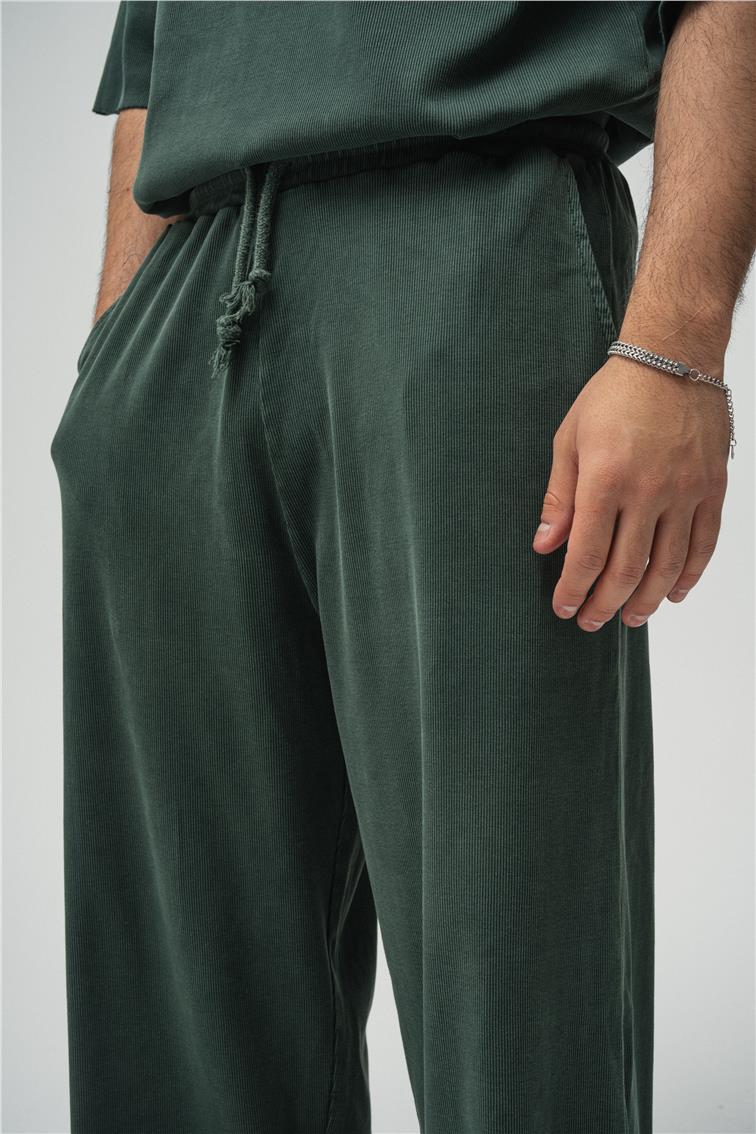 Yıkamalı Fitilli Baggy Yıkamalı Yeşil